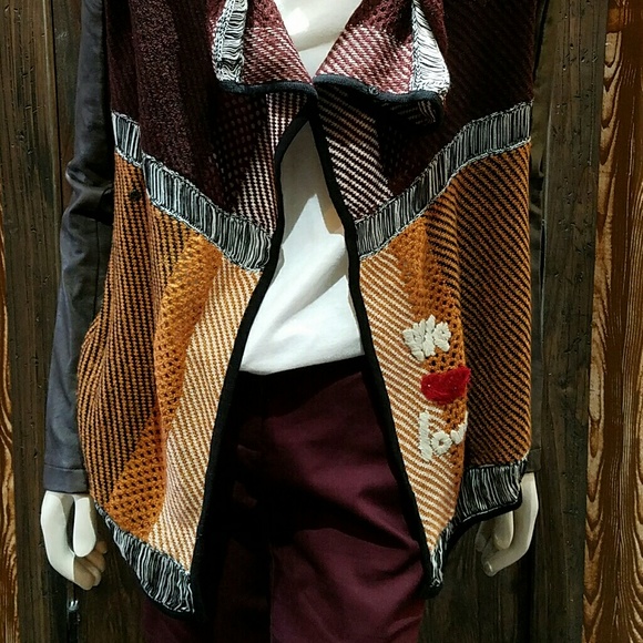 Desigual leather sleeved cardigan - Picture 4 of 6