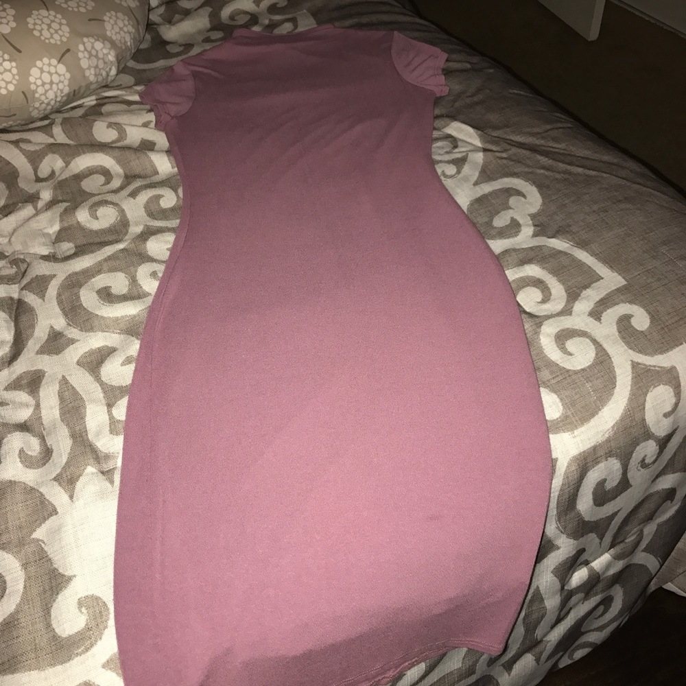 Pink fitted below the knee dress