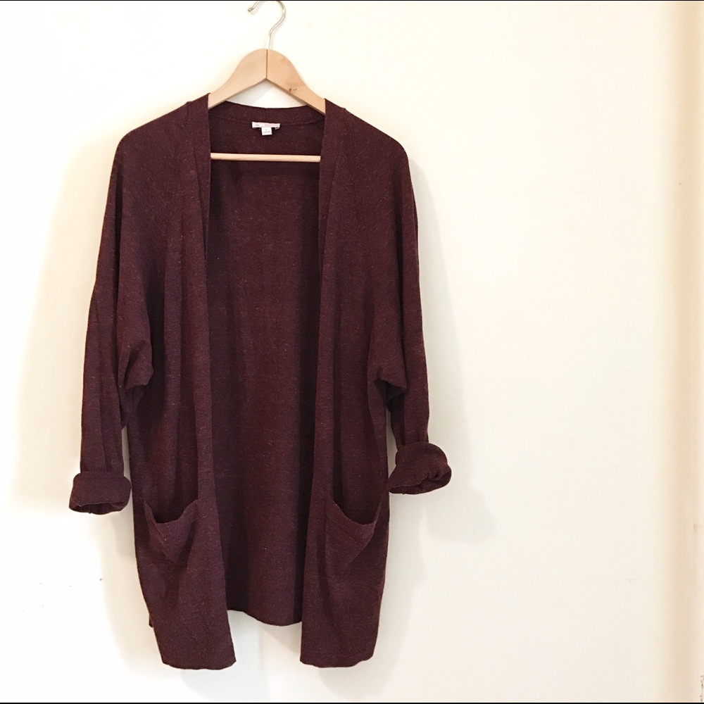 Oversized Maroon Cardigan