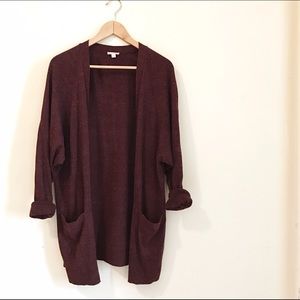 Oversized Maroon Cardigan