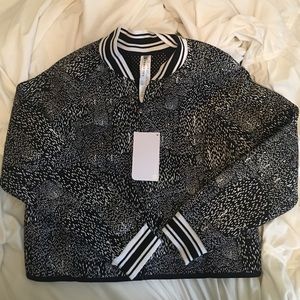 Black & White Mesh Activewear Bomber Jacket