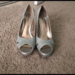 Sparkly silver heels