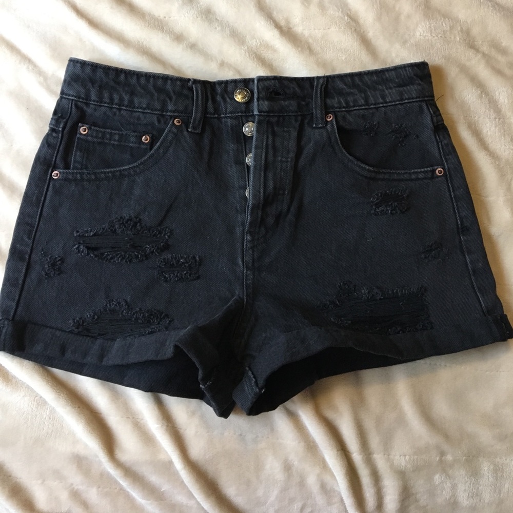 black high waisted shorts