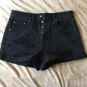 black high waisted shorts