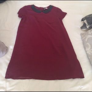 H&m Burgundy shift dress
