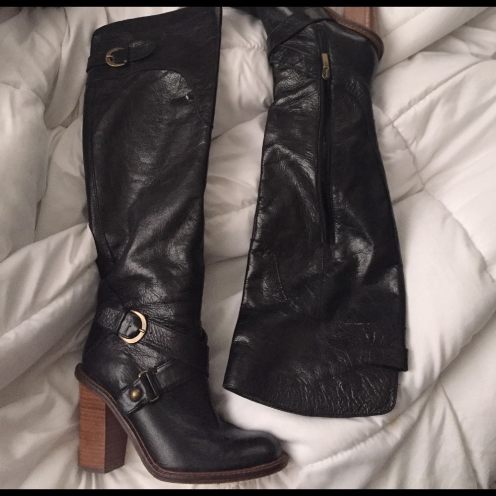 Genuine Leather over the knee boots