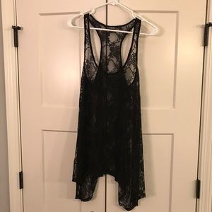 Express Size Large Black Lace Racerback Tank