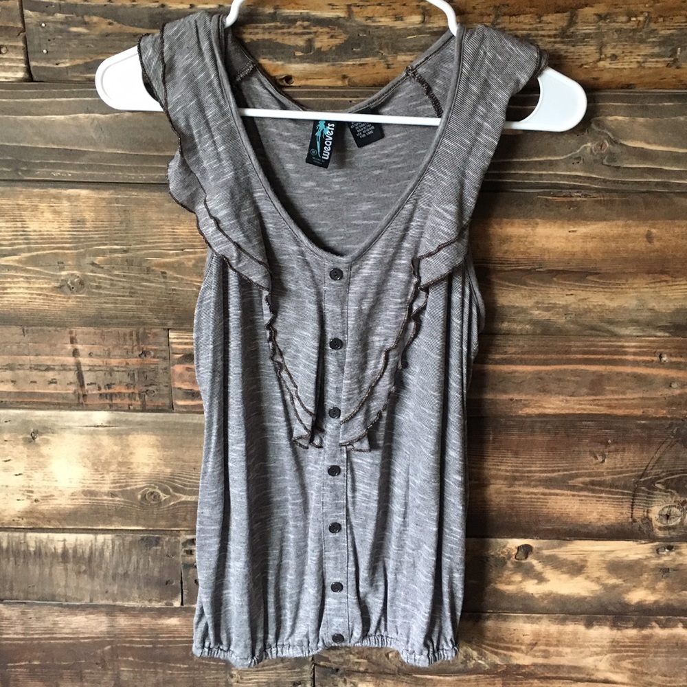 👜Weavers brown and tan women's tank top