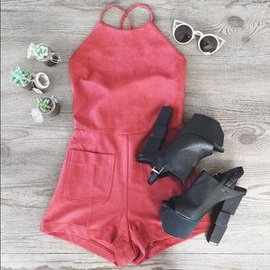 NWOT Suede Romper