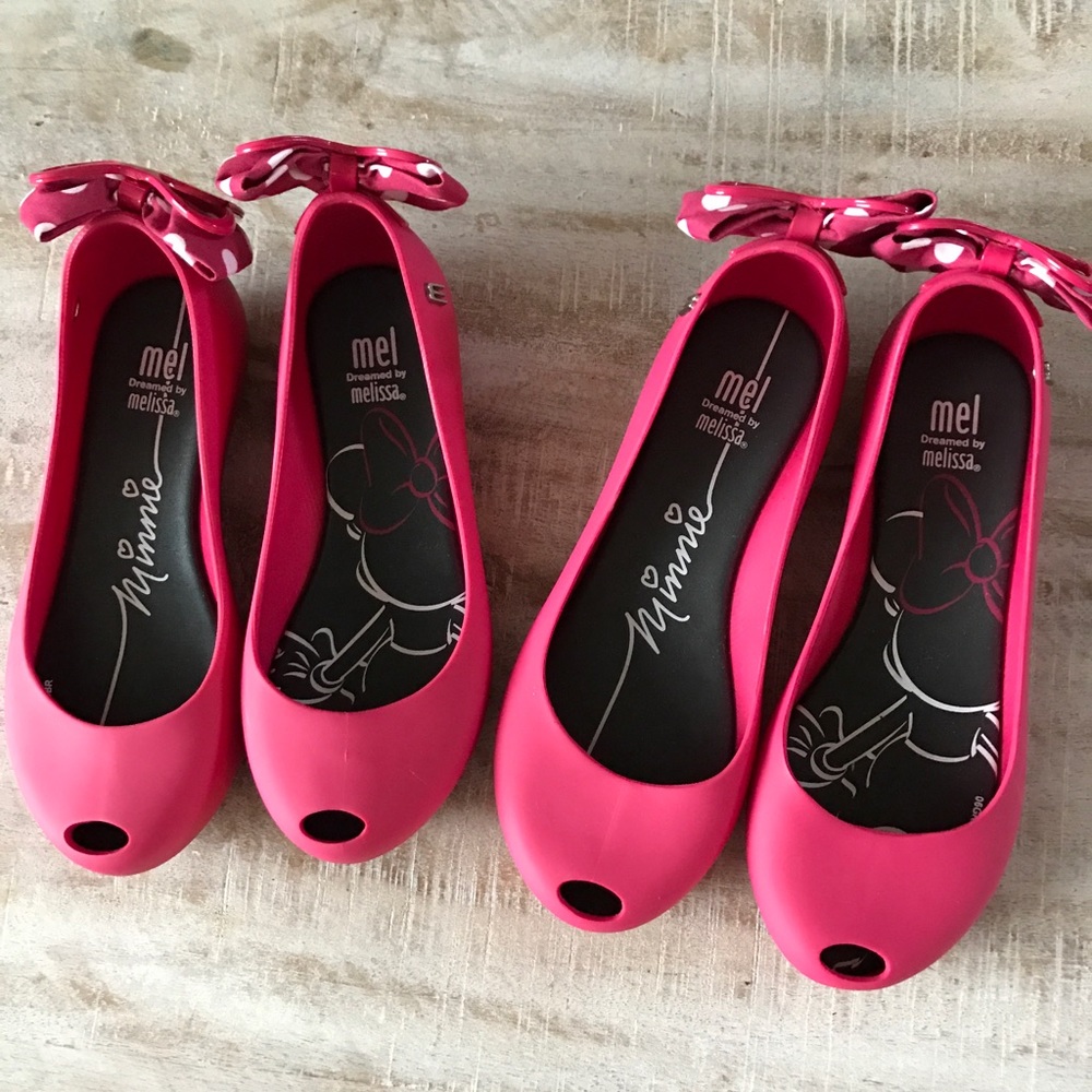 Mini Melissa Mel Ultragirl Minnie Flat/Fush/Sz 13 - Picture 2 of 7