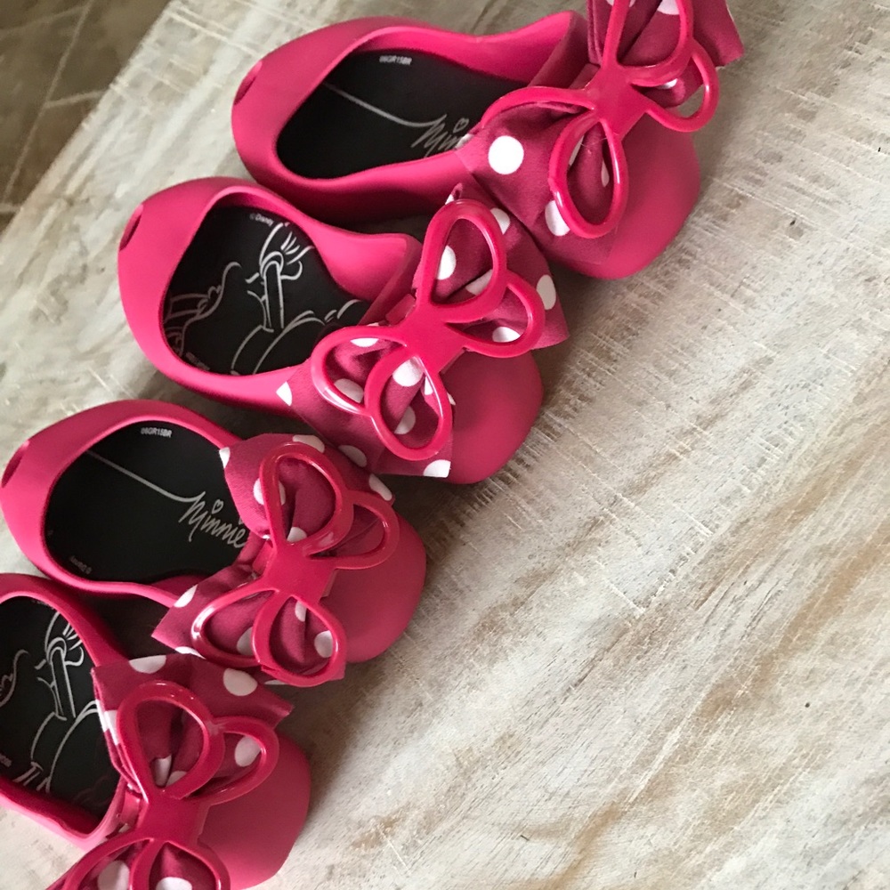 Mini Melissa Mel Ultragirl Minnie Flat/Fush/Sz 13 - Picture 3 of 7