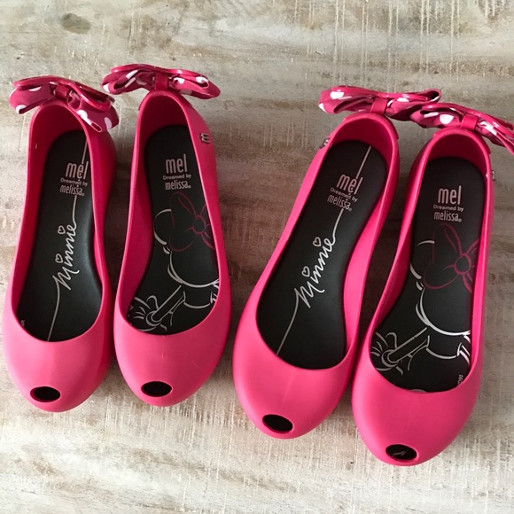 Mini Melissa Mel Ultragirl Minnie Flat/Fush/Sz 13 - Picture 2 of 7
