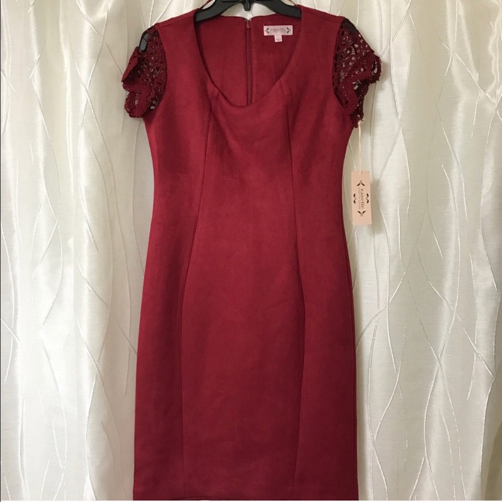 🆕Nanette Lenore Cap Sleeve Suede Lace Dress
