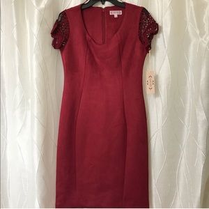 🆕Nanette Lenore Cap Sleeve Suede Lace Dress