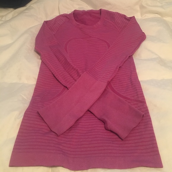 SOLD Lululemon Pink Striped Swiftly Tech LS - Picture 2 of 8