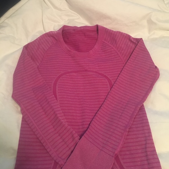 SOLD Lululemon Pink Striped Swiftly Tech LS - Picture 3 of 8
