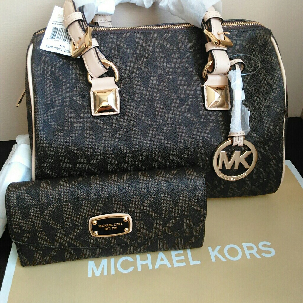 Michael Kors Medium Grayson Satchel & Wallet (NWT)