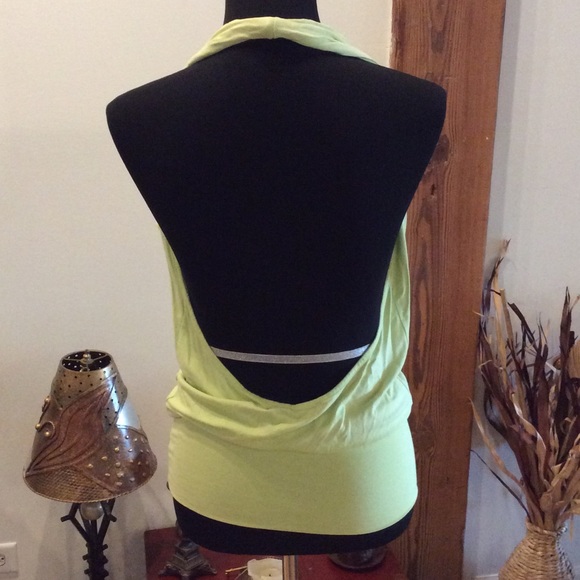 Diab'less Mint Grn Drop Back Cross Front Halter - Picture 3 of 4