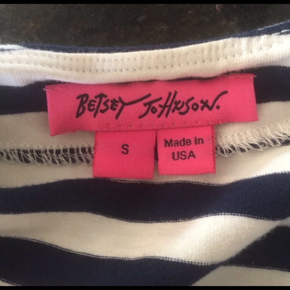 Navy and white stripped Betsy Johnson