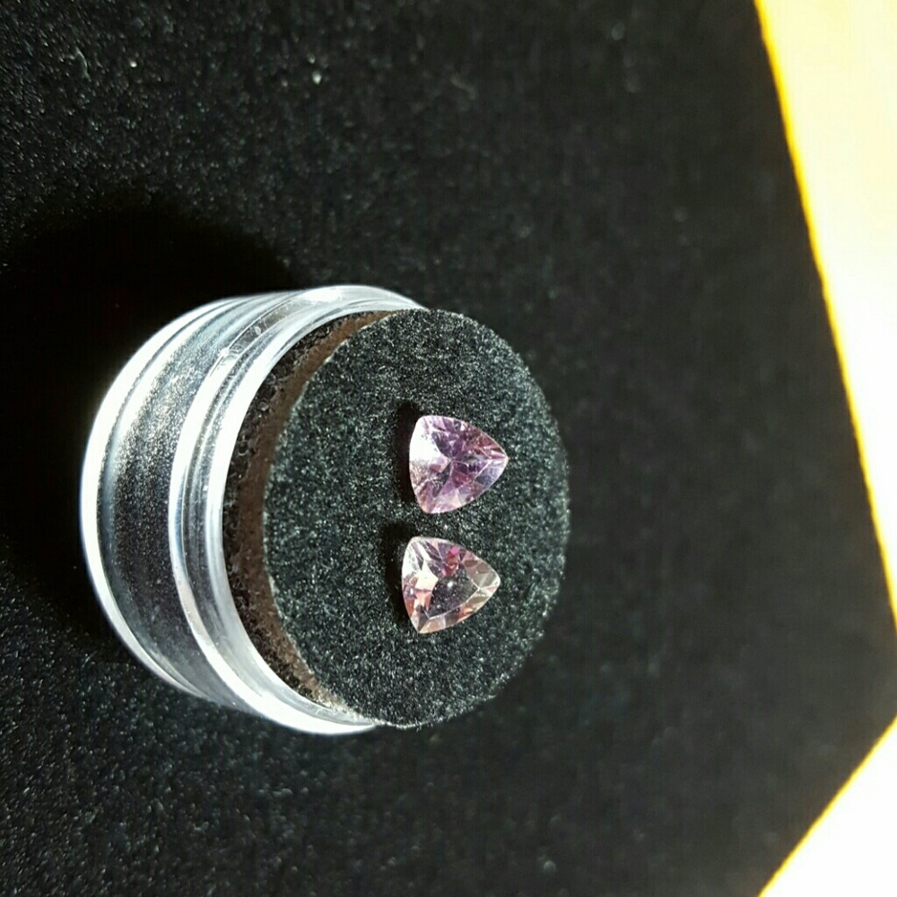 Natural Trillion Cut Match Pair Amethyst Stunning!