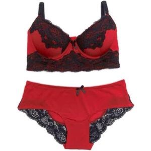 red and black lingerie set