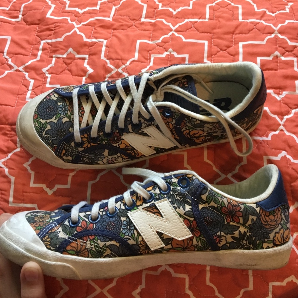 Floral new balance shoes