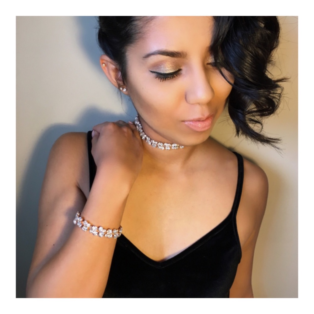 kinslee glitz choker-bracelet set 🌸