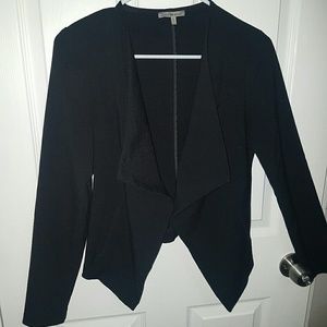 Black Chiffon High Lo Blazer