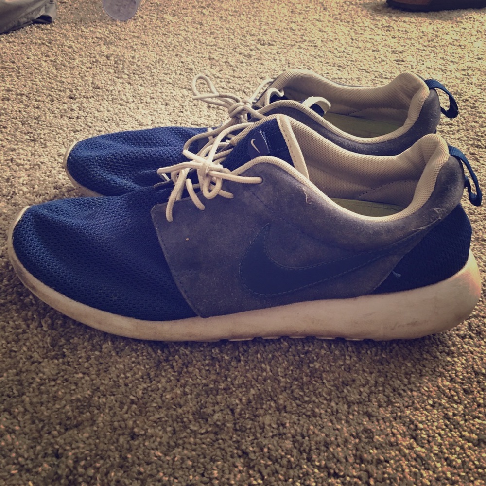 Customized mens all blue roshe runs