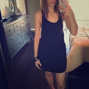 Black lattice back dress