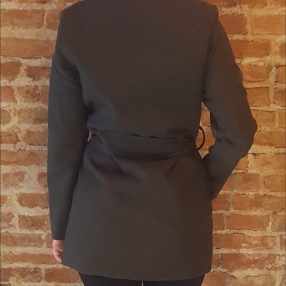 LAST ONE (S) •SALE• Charcoal Belted Wrap Coat - Picture 4 of 5