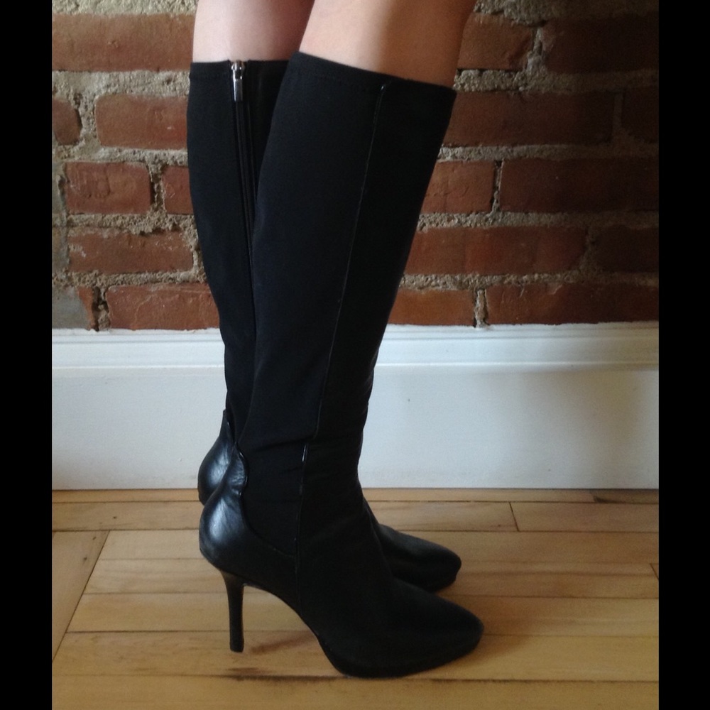 White house black market tall healed leather boots