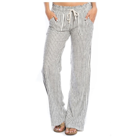 Pants - LAST ONE (S) Linen Blend Drawstring Pants