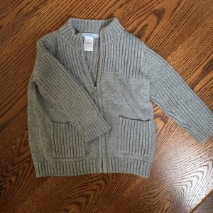 Janie and Jack gray zippered sweater cardigan