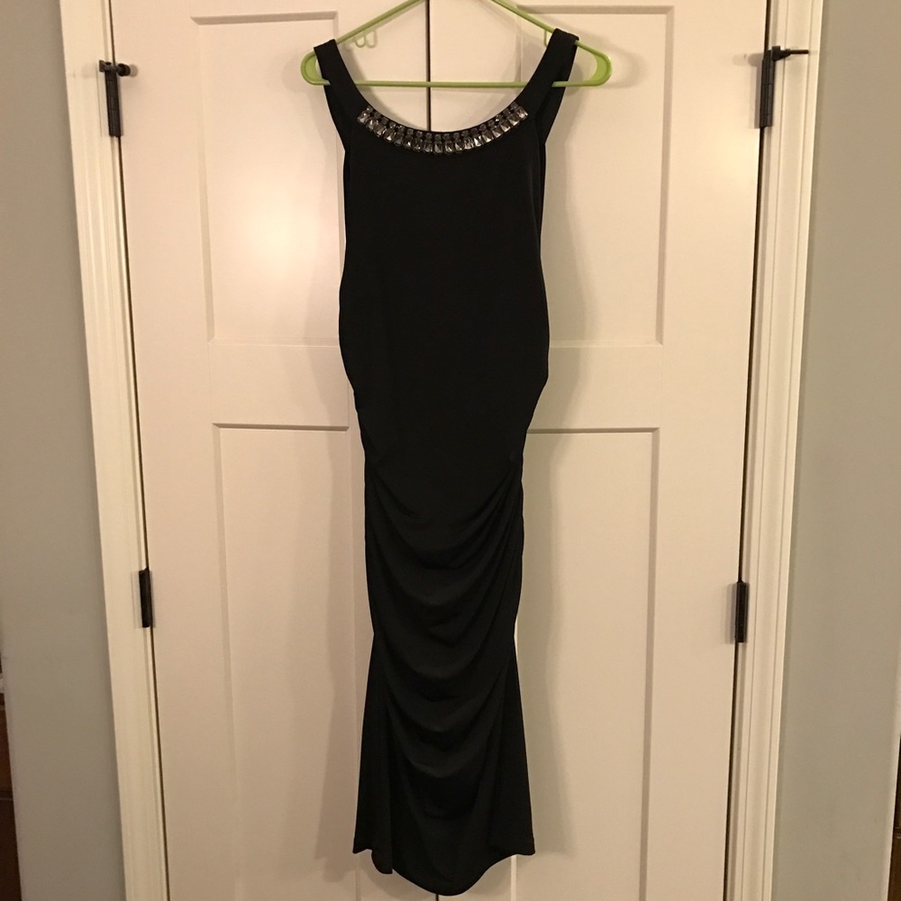 London Times Sz 14 Embellished Neckline Dress