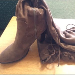 Size 7 suede over the knee boots