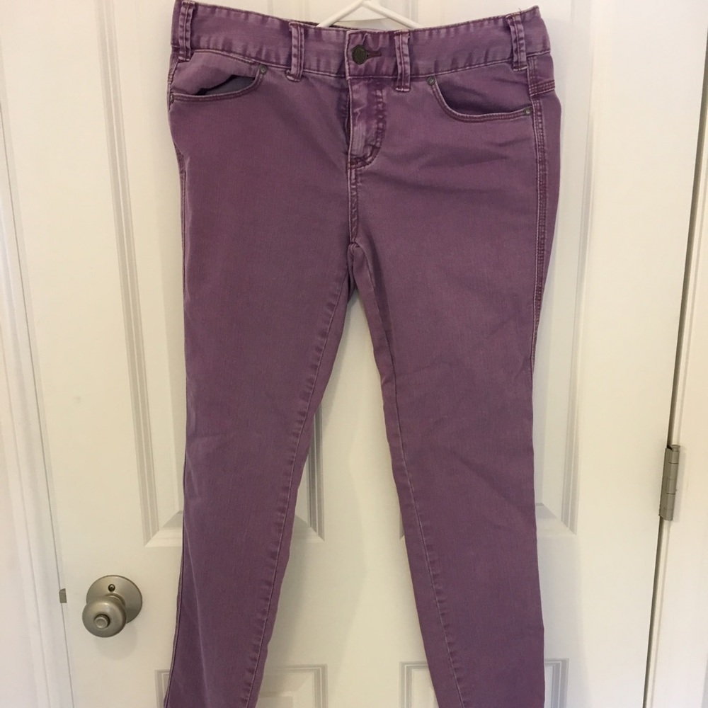 Free People Colored Skinny Jean Silk Purple