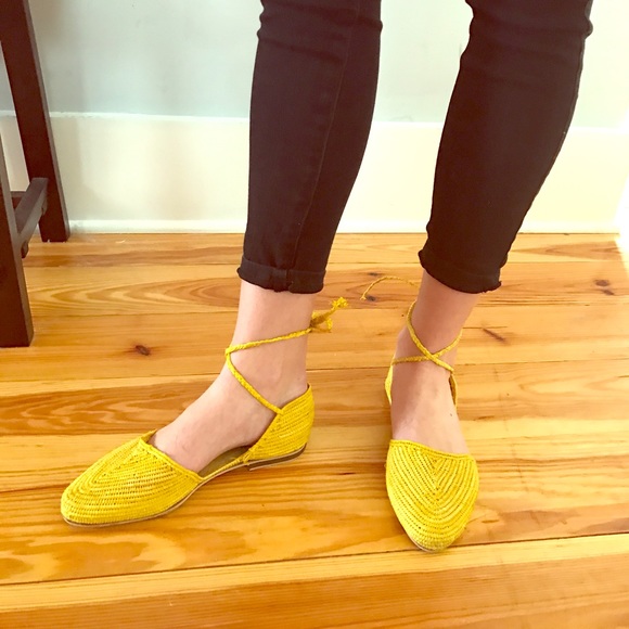 Hand Woven Yellow Flats - Picture 2 of 4