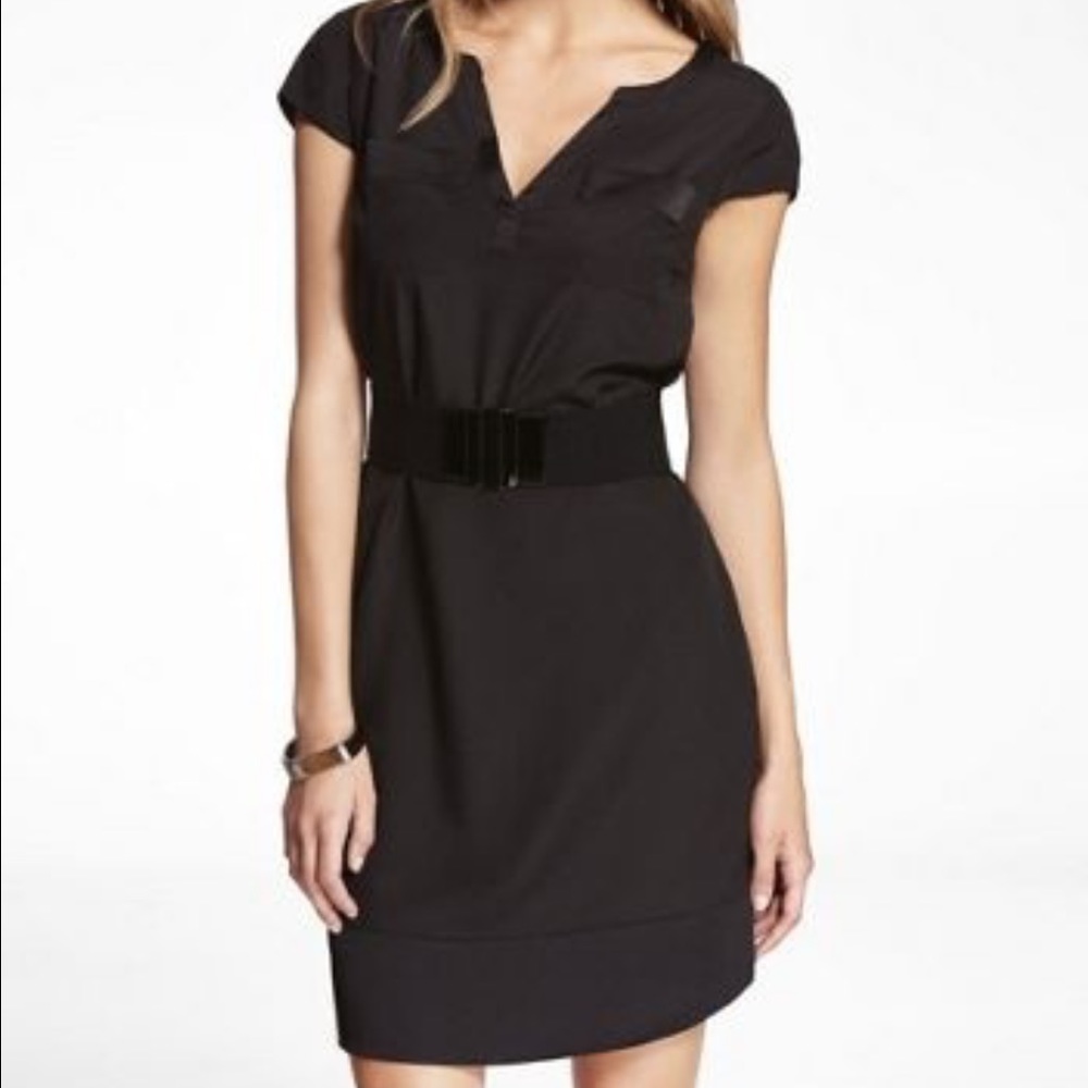 Black shift dress.