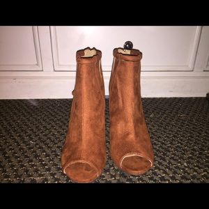 Brown open toed booties size 8 Brown open toed booties size 8