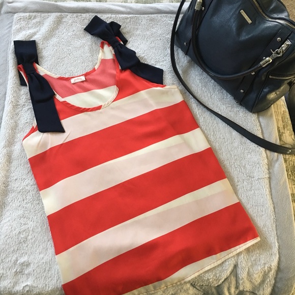 Stitch Fix Tops - 🌷 SALE 🌷 Striped Tank Bow Straps • Stitch Fix
