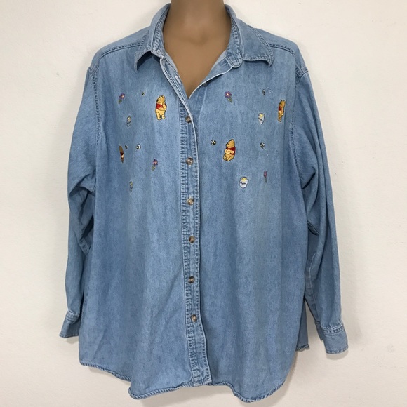 Tops - Vintage Jerry Leigh Winnie The Pooh Denim Shirt 3X