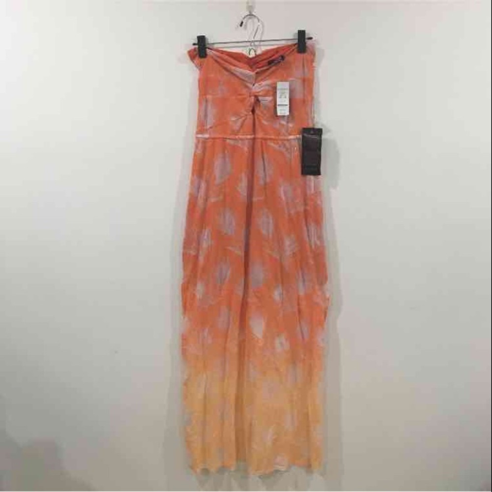 BEBE orange summer maxi dress