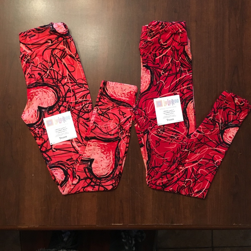 New lularoe scribble hearts tween bundle