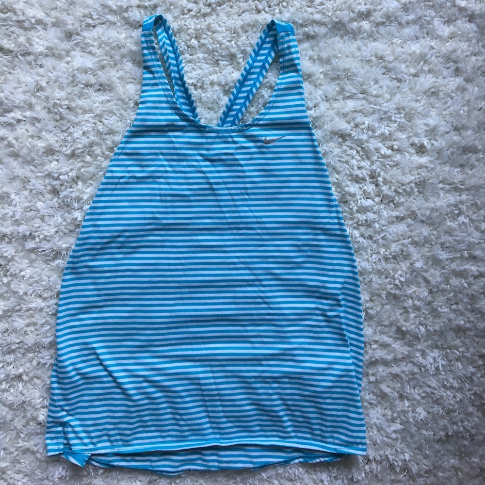 Nike blue striped workout tank