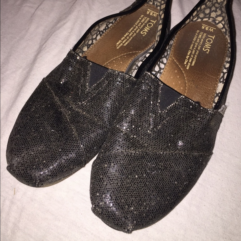 SOLD Black Sparkly Toms