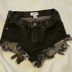 High waisted black cut off shorts