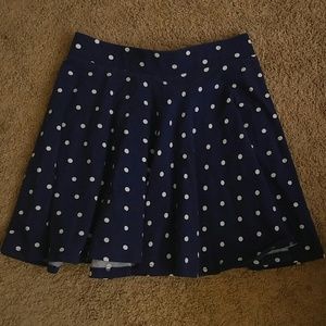 FOREVER 21 Soft-Knitted Polka Dot Skater Skirt