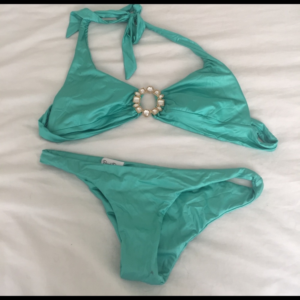 Beach bunny crystal halter bikini