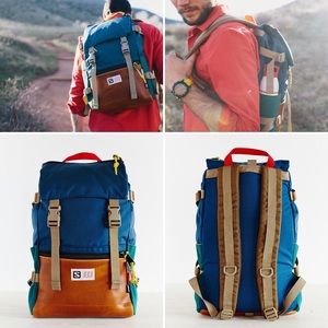 TOPO x Salmon Rover Backpack Daypack w Leather.